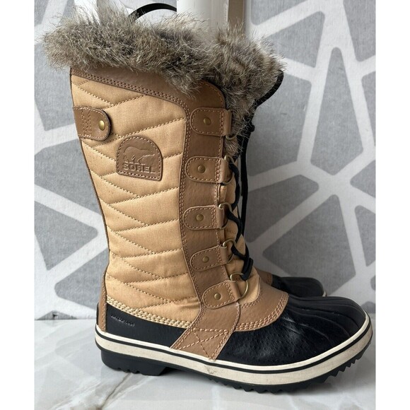 Sorel Women 7.5 Tofino II NL2332-373 Fur Lace-Up Snow Winter Mid Calf  Boot - Picture 2 of 12